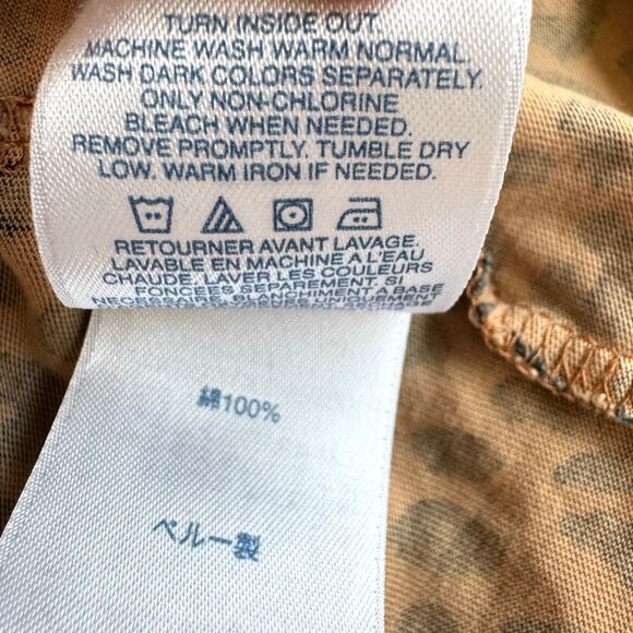 Lands End Womens Long Sleeve T Shirt Top Size 1X 100% Cotton Animal Print Brown - Picture 5 of 6